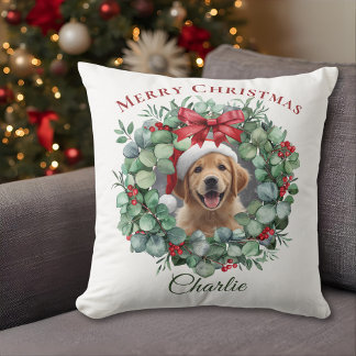 Pet Photo Christmas – Personalized Holiday Gift Throw Pillow