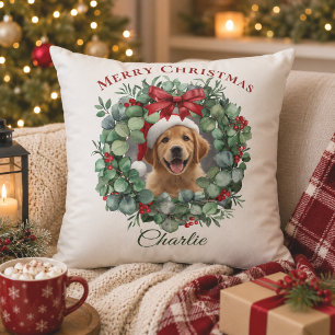 Pet Photo Christmas – Personalized Holiday Gift Throw Pillow