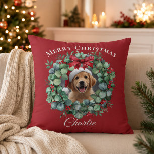 Pet Photo Christmas – Personalized Holiday Gift Throw Pillow