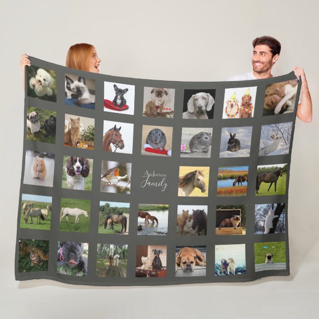 PET Photo Collage Blanket - Keepsake/Memorial Grey (In Situ)