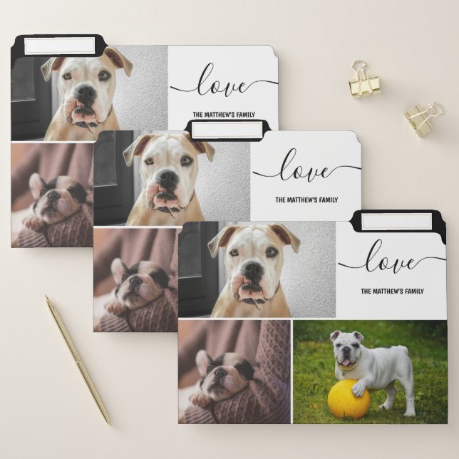 Pet Photo Collage Custom File Folder (Set)