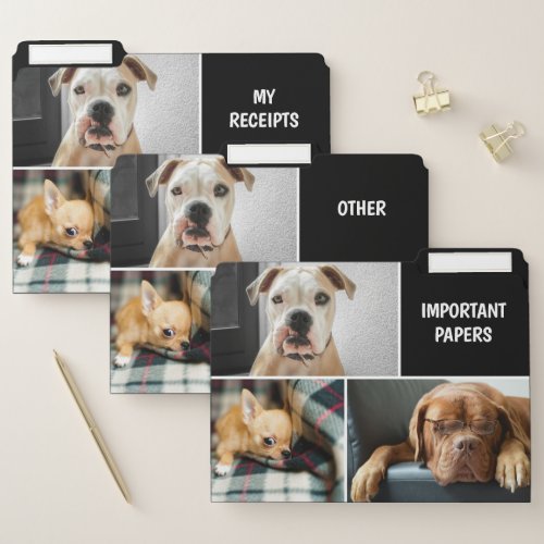 Pet Photo Collage Cute Dog Custom File Folder