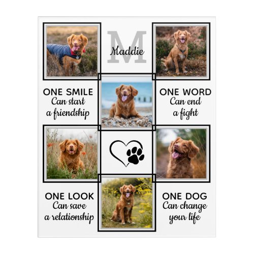 Pet Photo Collage Dog Lover Quote Unique Keepsake  Acrylic Print