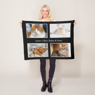 Pet Photo Collage Fleece Blanket