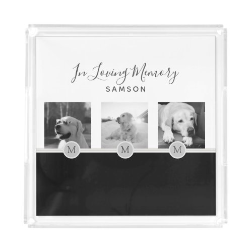Pet Photo Collage Memorial _ In Loving Memory Acrylic Tray