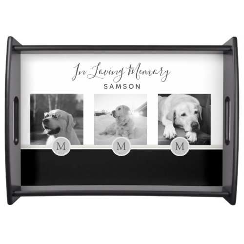 Pet Photo Collage Memorial _ In Loving Memory Serving Tray
