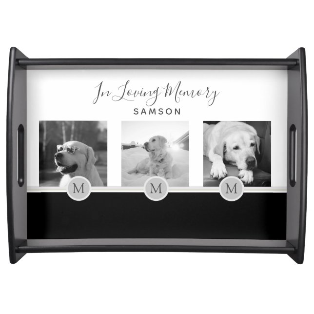 Pet Photo Collage Memorial - In Loving Memory Serving Tray (Front)