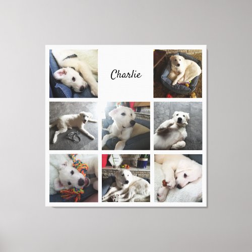 Pet Photo Collage Montage Cute Dog or Cat Canvas Print