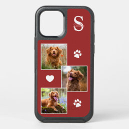 Pet Photo Collage Stylish Monogram Orange Cat Dog OtterBox Symmetry iPhone 12 Pro Case