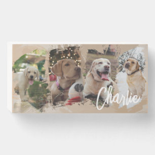 Pet Photo Collage Through the Years Desk Decor Wooden Box Sign