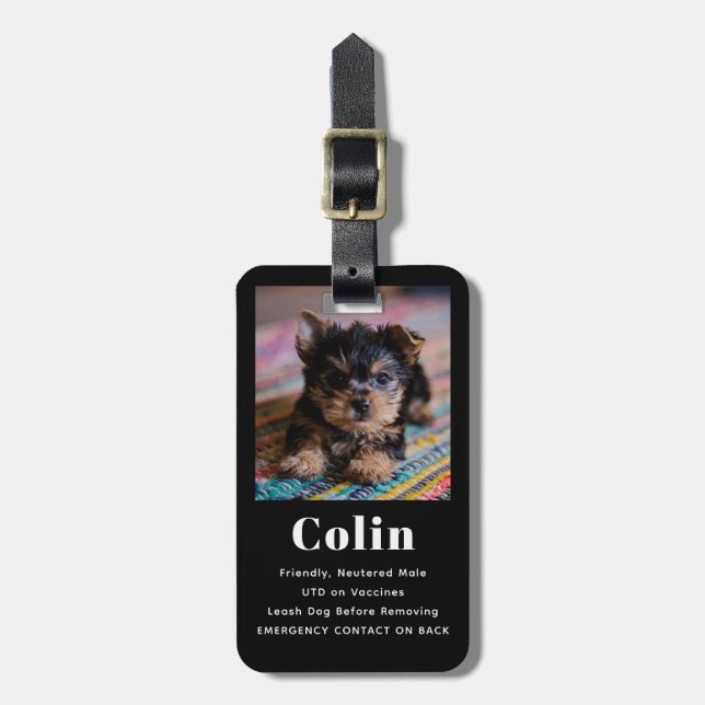 Pet Photo Contact Information Luggage Tag (Front Vertical)