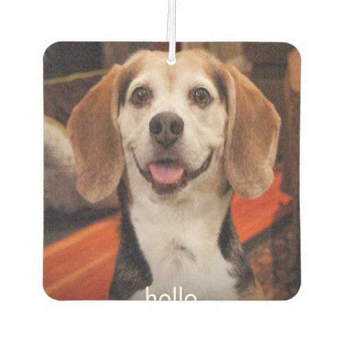 Pet Photo Cute Funny Dog Animal Hello Quote Air Freshener