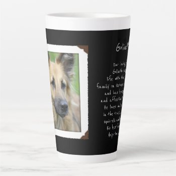 Pet Photo Dedication Memory Wording Latte Mug by holiday_store at Zazzle