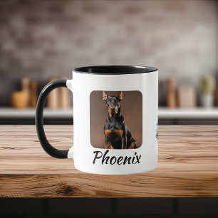  Pet Photo Doberman-Watercolor Personalize Mug