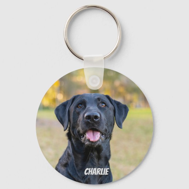 Pet Photo Dog Lover Keepsake Keychain (Front)