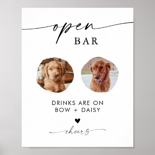 Pet Photo Drink Sign  Wedding Open Bar Sign