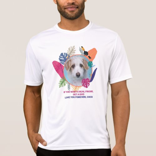 Pet photo editable dog summer frame design T_Shirt
