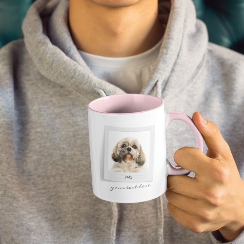 Pet Photo Frame Personalized Dog Happy Holidays Mug