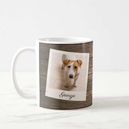Pet Photo Frame Rustic Wood Personalized Coffee Mug