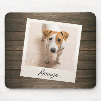 Pet Photo Frame Rustic Wood Personalized Mouse Pad