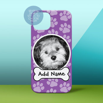 Pet Photo Frame With Paw Prints And Dog Bone Case-mate Iphone 14 Case by icases at Zazzle