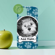 Pet Photo Frame With Paw Prints And Dog Bone Iphone 15 Plus Case at Zazzle