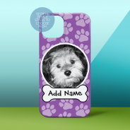 Pet Photo Frame With Paw Prints And Dog Bone Case-mate Iphone 14 Case at Zazzle