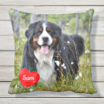 Pet Photo Gifts Create Your Own Dog Keepsake Throw Pillow<br><div class="desc">Celebrate your best friend with a personalized Pet Pillow . Name will be showcased in a beautiful watercolor heart . Customize with your own photo , and name . See 'personalize this template' to change photo and name , and see 'Customize' for more custom options . Perfect gift for a...</div>