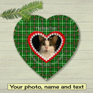 Pet photo hearts your text paperweight