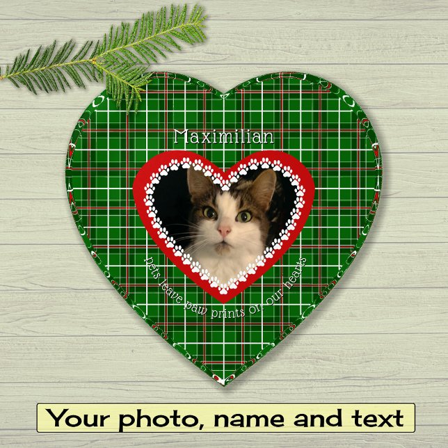 Pet photo hearts your text paperweight (Creator Uploaded)