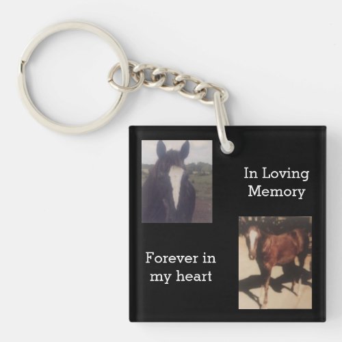 Pet Photo Horse Memorial Keepsake Keychain
