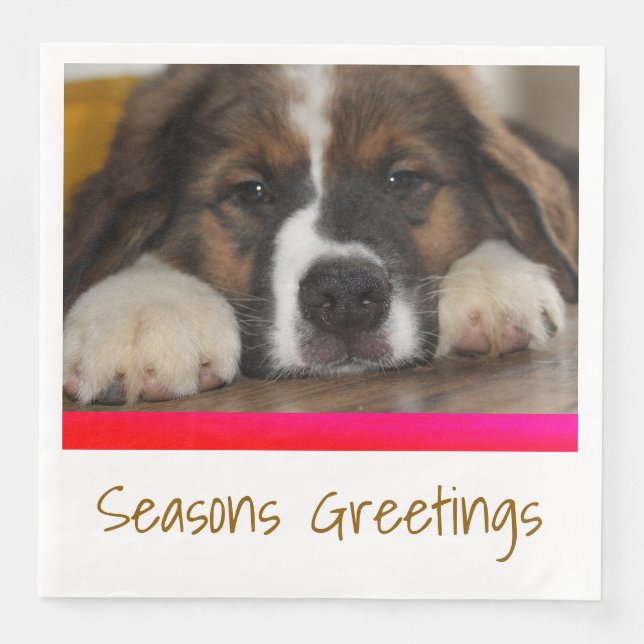 Pet Photo Image Paper Dinner Napkins (Front)