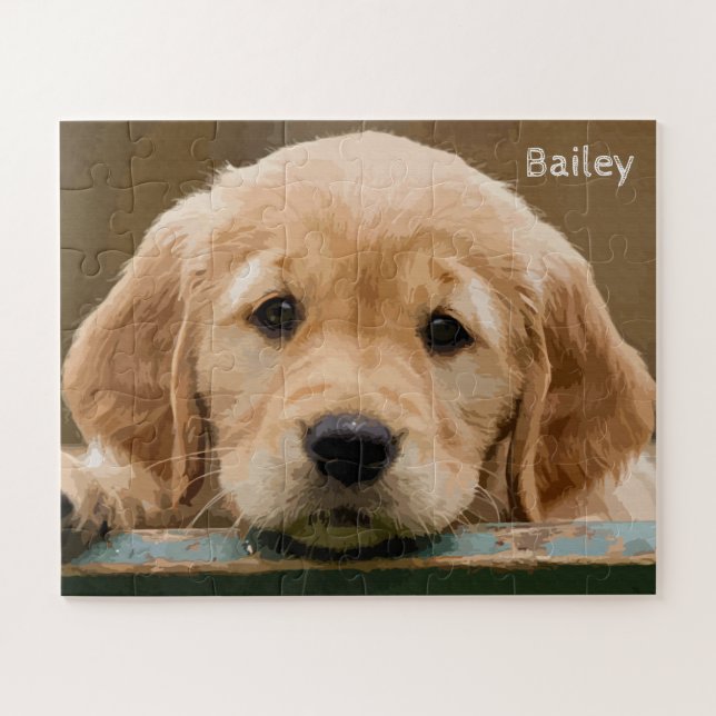 Pet Photo Keepsake - Golden Retriever - Dog Photo Jigsaw Puzzle (Horizontal)