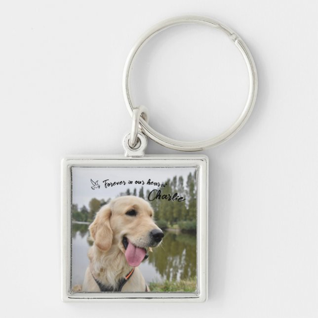 Pet Photo Keepsake Memorial Gift Keychain (Front)