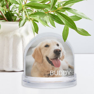 Pet Photo Keepsake with Name Snow Globe