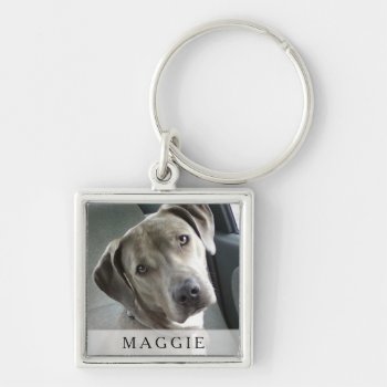 Pet Photo Keychain - Square by juliea2010 at Zazzle