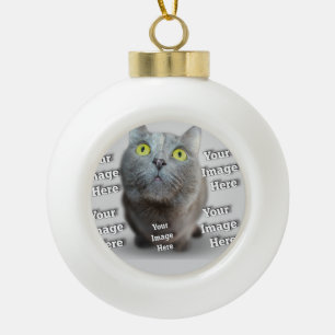 PET Photo ✨ Lovely Custom  Ceramic Ball Christmas Ornament
