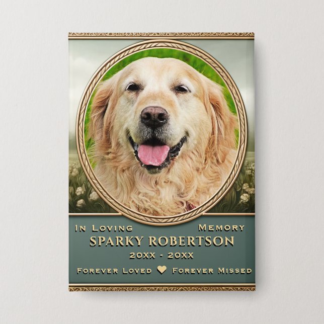 Pet Photo Memorial Button (Front)