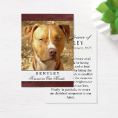 Pet Photo Memorial Card Maroon Red Prayer for Pets (Desk)