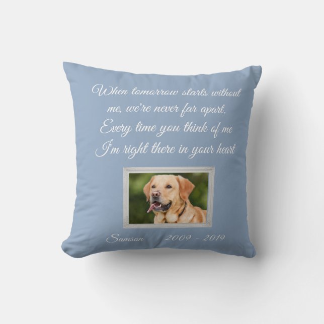 Pet Photo Memorial Customize Dog Cat Photo Throw Pillow (Front)