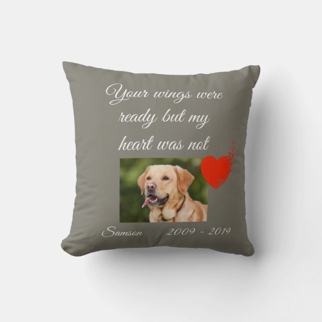 Pet Photo Memorial Customize Feather Birds Throw Pillow (Front)