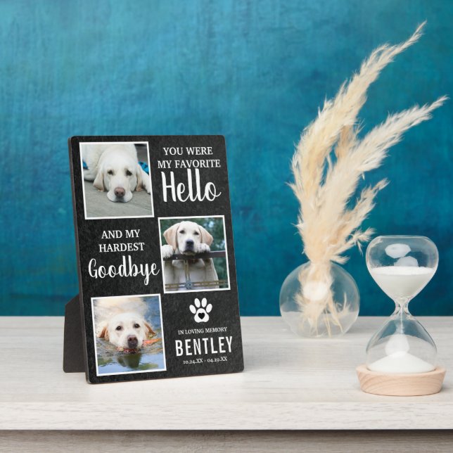 Pet Loss Gifts Custom, Grave Markers For Dogs, Pet Sympathy Gifts For Dog Owners, Pet Memorial Stone Favorite Hello Hardest Goodbye - Best Canvas Wall Art