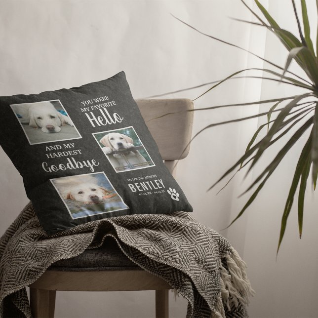 Pet Photo Memorial Dog Keepsake | Pet Loss Throw Pillow (Creator Uploaded)