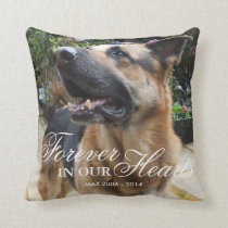 Pet Photo Memorial Gift | Forever in our Hearts Throw Pillow Pet Photo Memorial Gift | Forever in our Hearts Throw Pillow