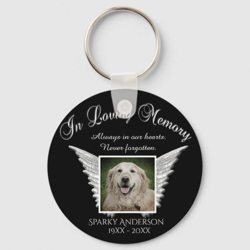 Pet Photo Memorial in Loving Memory Keychain