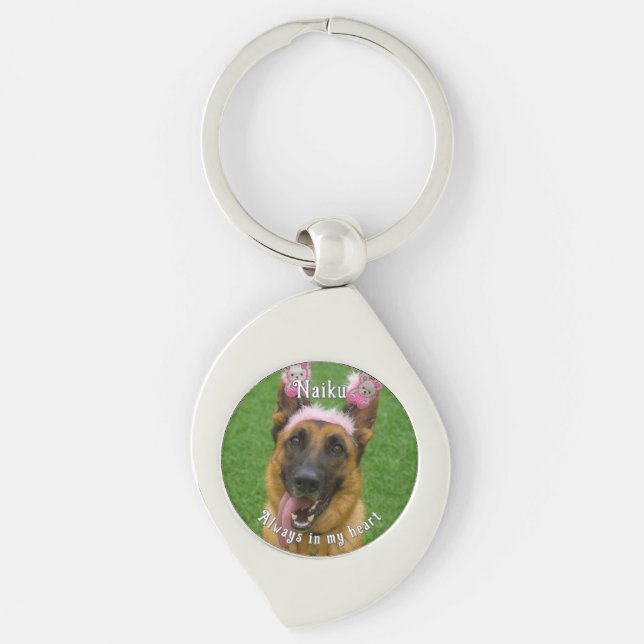 Pet Photo Memorial Metal Keychain (Front)