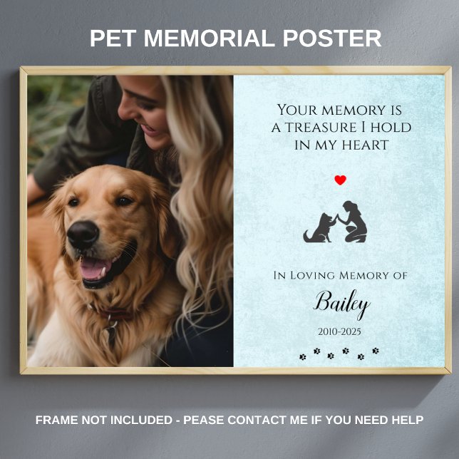 Pet Photo Memorial  Pet Loss Quote Personalized Poster (Creator Uploaded)