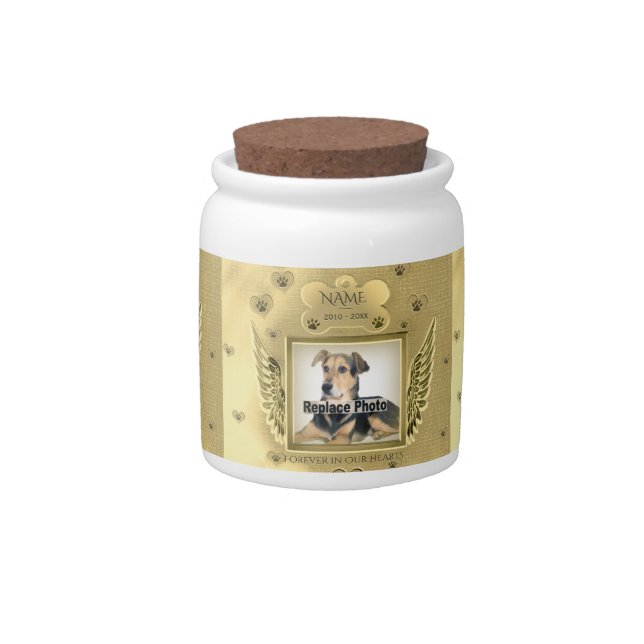 Pet Photo Memorial Urn or Jar (Front)