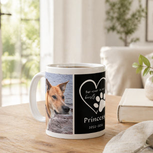 Pet Photo Memory Heart Black White Coffee Mug