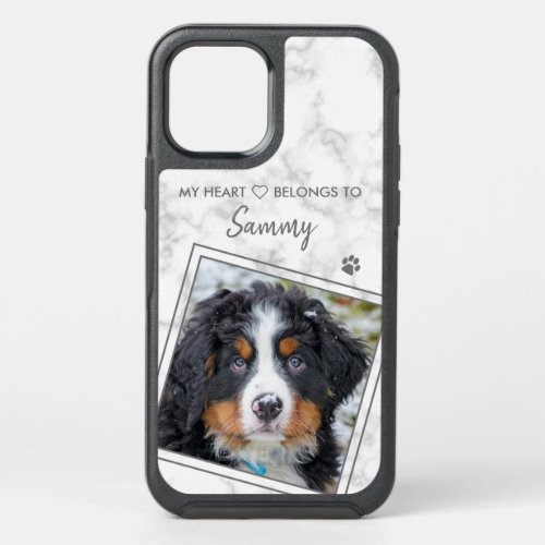 Pet Photo Modern White Marble Quote Cute Dog OtterBox Symmetry iPhone 12 Pro Case